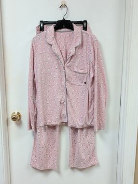 Simply Vera Vera Wang Pink and White Polka Dot Pajama Set